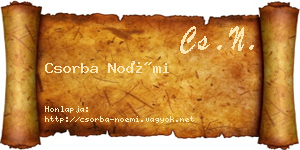 Csorba Noémi névjegykártya